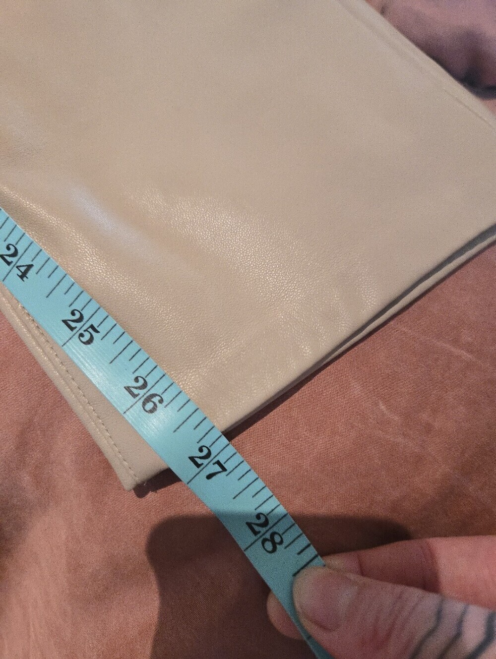 Mexx | Beige Faux Leather Straight Leg Pants, Size 6 - Picture 9 of 10